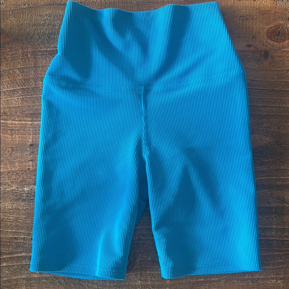 Blue Ribbed Dance Shorts